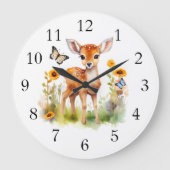Schattigee bosdieren Herten en Vlinders Grote Klok (Voorkant)