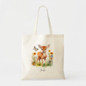 Schattigee bosdieren Herten en Vlinders Tote Bag (Voorkant)