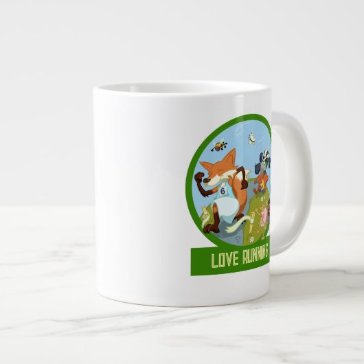 Schattigee bosdieren houden van het runnen van Fox Grote Koffiekop (Voorkant rechts)