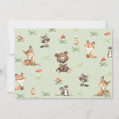 Schattigee bosdieren Hout Één 1e Verjaardag Bedankkaart (Achterkant)