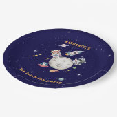 Schattigee bosdieren in de ruimte jarig papieren bordje (Gekanteld)