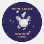 Schattigee bosdieren in de ruimte jarig ronde sticker (Voorkant)