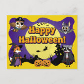 Schattigee bosdieren in kostuum Happy Halloween Briefkaart (Voorkant)