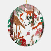 Schattigee bosdieren kerst keramisch ornament (Links)