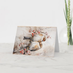 Schattigee bosdieren kerstgroet kaart