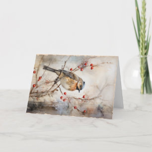 Schattigee bosdieren kerstgroet kaart