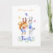 Schattigee bosdieren konijnen 1e verjaardag Polka  (Voorkant)