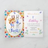 Schattigee bosdieren konijnen 1e verjaardag Polka  (Binnen)