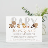 Schattigee bosdieren neutraal Baby shower per post Kaart (Staand voorkant)