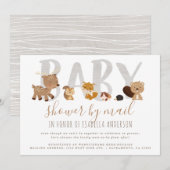 Schattigee bosdieren neutraal Baby shower per post Kaart (Voorkant / Achterkant)