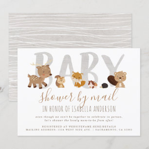 Schattigee bosdieren neutraal Baby shower per post Kaart