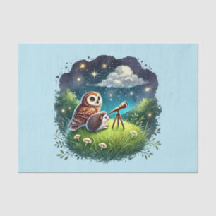 Schattigee bosdieren ontkoppelen uil egel tissuepapier