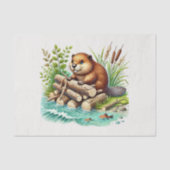 Schattigee bosdieren ontkoppelingsbever tissuepapier (Voorkant)