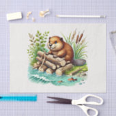 Schattigee bosdieren ontkoppelingsbever tissuepapier (Craft)