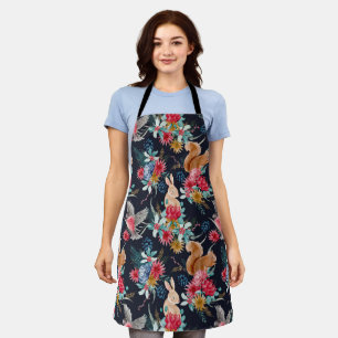 Schattigee bosdieren overal print Schort