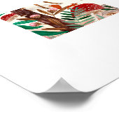 Schattigee bosdieren roze kerstbos poster (Hoek)