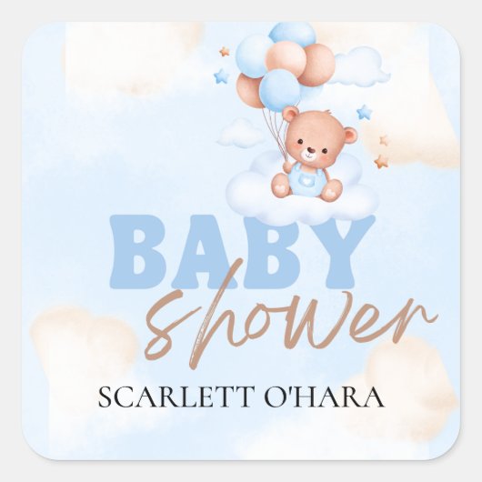 Schattigee bosdieren rustiek groen Baby Vierkante Sticker (Voorkant)