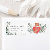 Schattigee bosdieren rustieke boho retouradres etiket (Insitu)