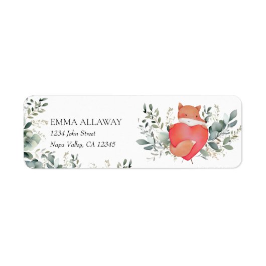 Schattigee bosdieren rustieke boho retouradres etiket (Voorkant)