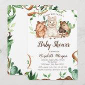 Schattigee bosdieren schapenbladeren Baby shower Kaart (Voorkant / Achterkant)