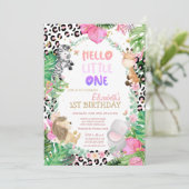 Schattigee bosdieren Tropische bladeren 1e verjaar Kaart (Staand voorkant)