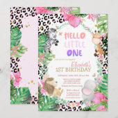 Schattigee bosdieren Tropische bladeren 1e verjaar Kaart (Voorkant / Achterkant)