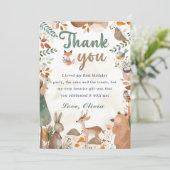 Schattigee bosdieren Verjaardag Dankjewel Card Kaart (Staand voorkant)