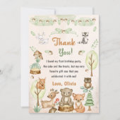 Schattigee bosdieren Verjaardag Dankjewel Card Kaart (Voorkant)