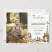 Schattigee bosdieren Verjaardagsfoto Bedankkaart (Voorkant)