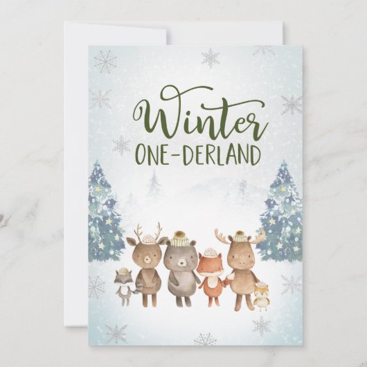 Schattigee bosdieren winter nederland verjaardag kaart (Achterkant)