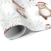 Schattigee bosdieren Winter Wonderland Decoupage Cadeaupapier (Rol Hoek)