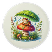 Schattigee boskikker dierenvrienden keramische knop (Voorkant)