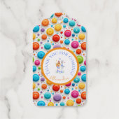 Schattigee Boskonijnen Dansen Regenboog Polka Dots Cadeaulabels (Achterkant)