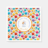 Schattigee Boskonijnen Twisting Kleurrijke Polka D Servet (Voorkant)