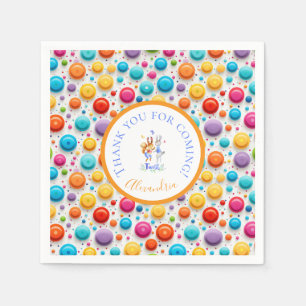 Schattigee Boskonijnen Twisting Kleurrijke Polka D Servet