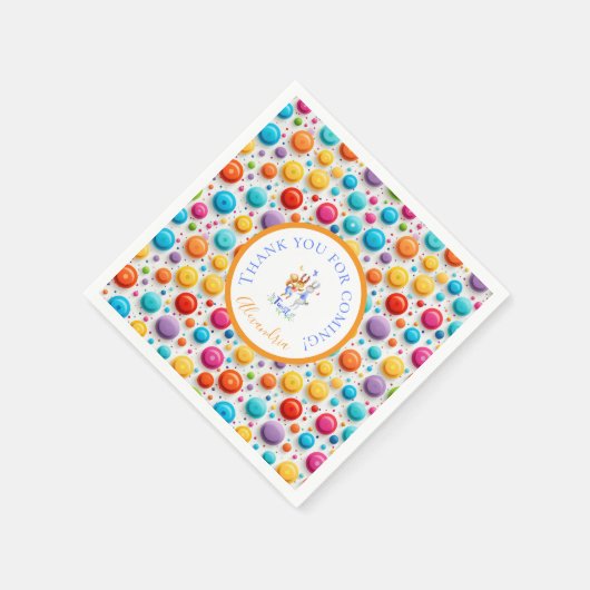 Schattigee Boskonijnen Twisting Kleurrijke Polka D Servet (Hoek)