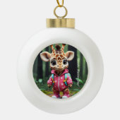 "Schattigee bosreis" Keramische Bal Ornament (Voorkant)