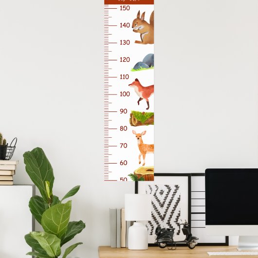 Schattigee bosrijke diergroeikaarten poster (Thuiskantoor)