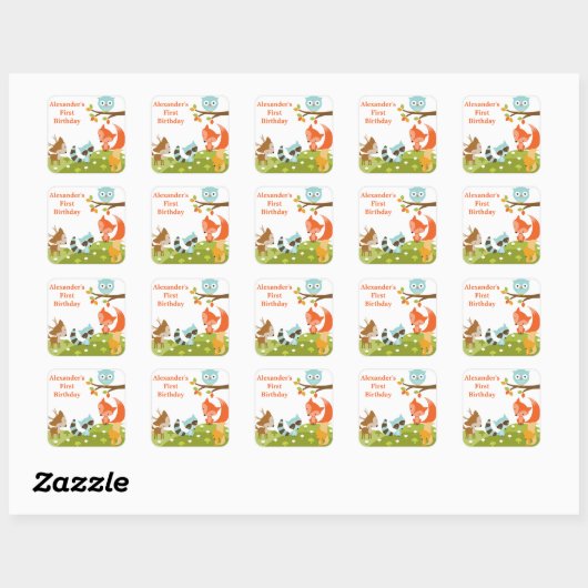 Schattigee bosrijke dierlijke Stickers (Vel)