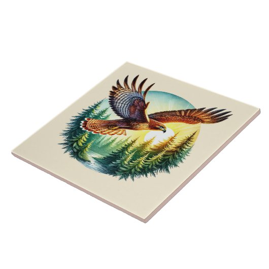 Schattigee bossen Eagle vogelliefhebbers Tegeltje (Zijkant)