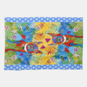 Schattigee Boston Terrier 1/2 vouw keukenhanddoek (Horizontaal)