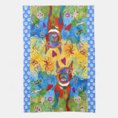 Schattigee Boston Terrier 1/2 vouw keukenhanddoek (Verticaal)