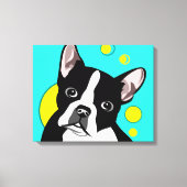 Schattigee Boston Terrier Canvas Kunst (Voorkant)
