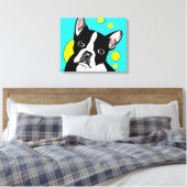 Schattigee Boston Terrier Canvas Kunst (Insitu (Slaapkamer))