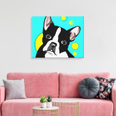 Schattigee Boston Terrier Canvas Kunst (Insitu (Woonkamer))