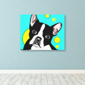 Schattigee Boston Terrier Canvas Kunst (Insitu (Houten vloer))