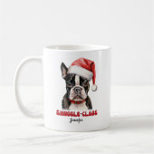 Schattigee Boston Terrier Christmas Gepersonalisee Koffiemok (Links)