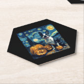 Schattigee Boston Terrier Dog Halloween Jack O Lan Kartonnen Onderzetters (Schuin)