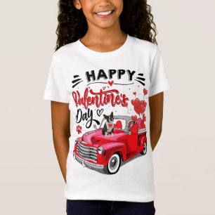 Schattigee Boston Terrier Dog Red Truck Happy Vale T-shirt
