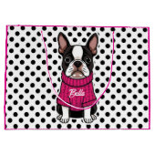 Schattigee Boston Terrier Dog Roze Trui Gepersonal Groot Cadeauzakje (Achterkant)